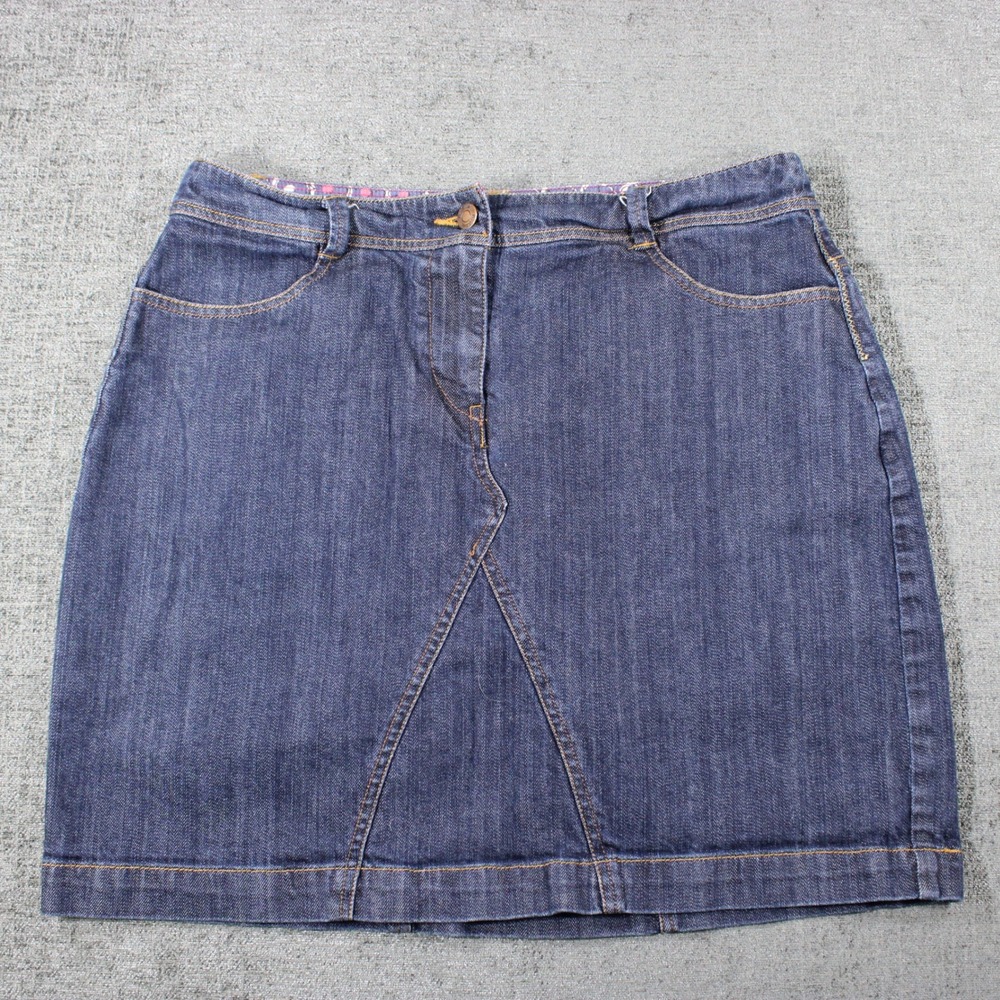 Boden Womens Blue Denim Mini Skirt Size US 10 Stretch A-Line WG371